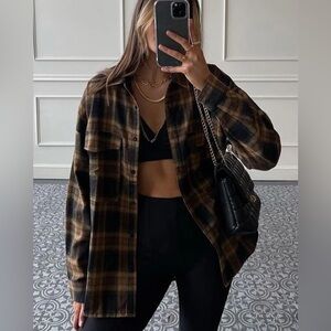 12th Tribe Fireside Mocha Plaid Flannel